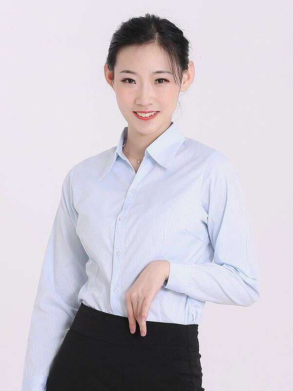 Professional Vertical Stripe White Shirt Long-sleeved Slim-fit Elegant Fashion Dress Women's Tooling Large Size Shirt 3