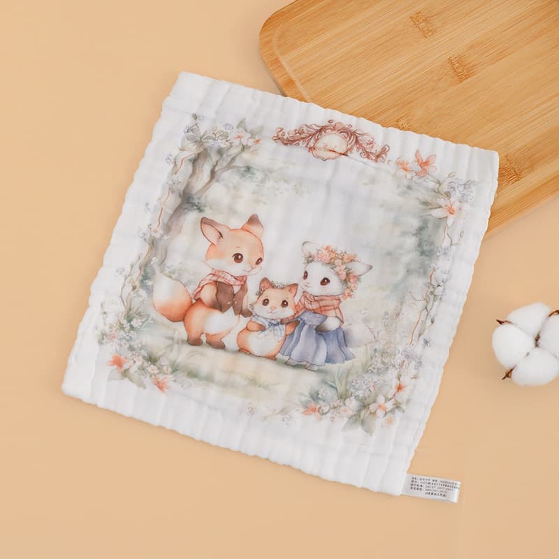 Single flower square scarf squirrel (30*30cm)