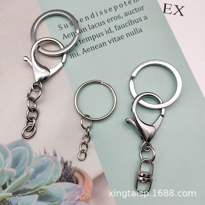 DIY Handmade Accessories Metal White K Color Lobster Eight-Character Chain Key Ring Keychain Clearance Discount Production Materials 1
