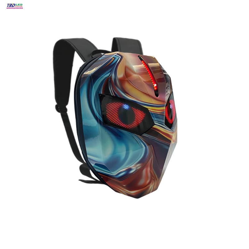 Led cycling backpack - mixed red