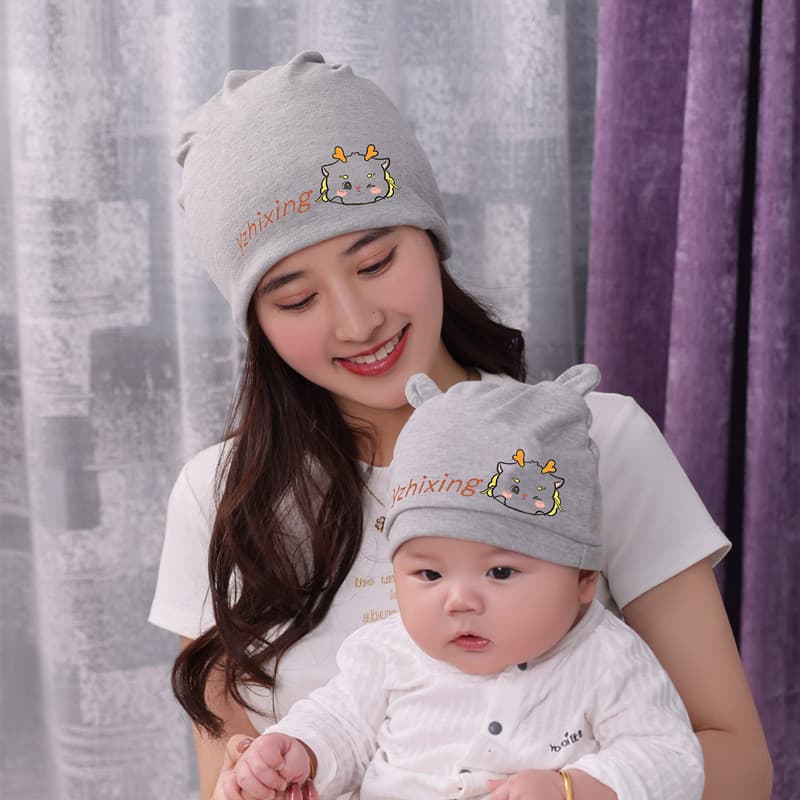 Gray little cute dragon hat + parent-child hat
