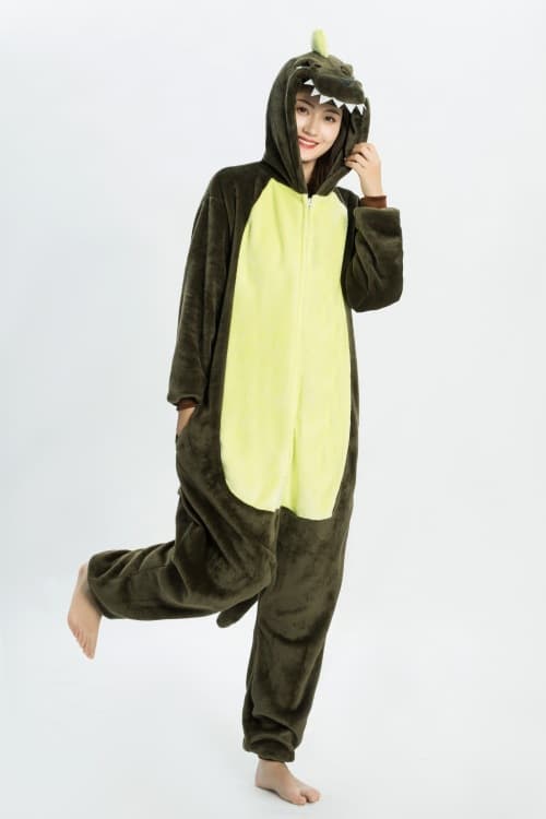 Zippered brown dinosaur