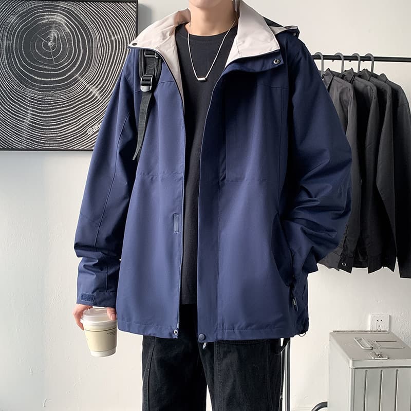 Men's navy blue environmentally friendly gray