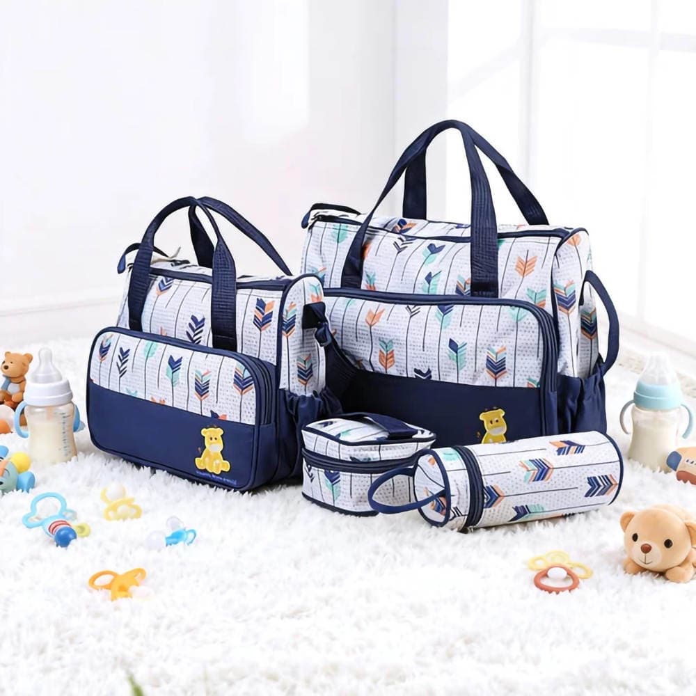 Five-Piece Mommy Bag Set, Multi-Functional, Large-Capacity, Cross-Body Mother Bag for Mother and Baby, Diaper Storage, Postpartum, Lightweight and Portable 1