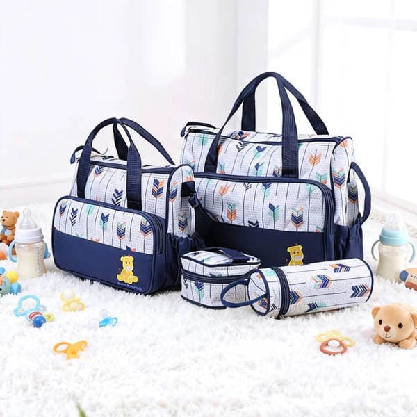 Five-Piece Mommy Bag Set, Multi-Functional, Large-Capacity, Cross-Body Mother Bag for Mother and Baby, Diaper Storage, Postpartum, Lightweight and Portable