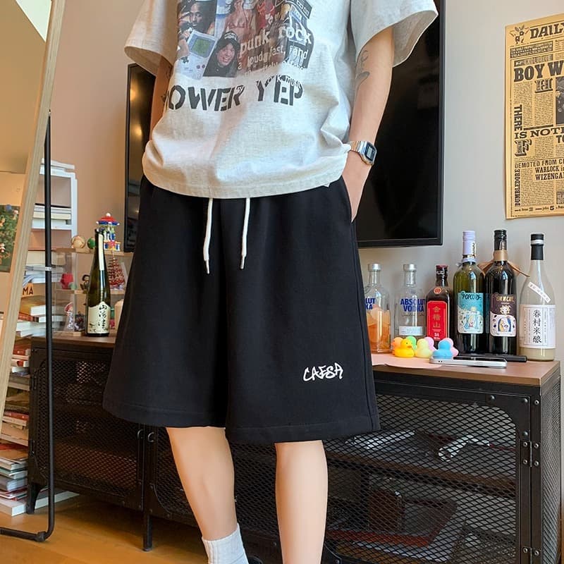 Black [high quality printed letter shorts]