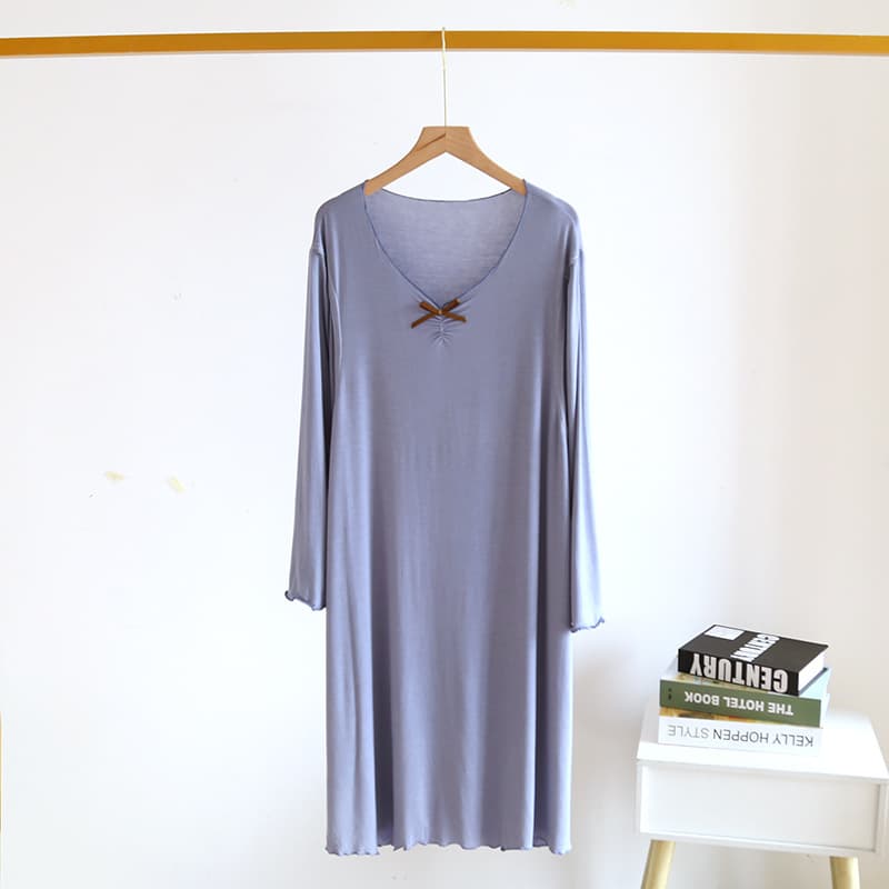 Solid blue pullover-nursing skirt-modal
