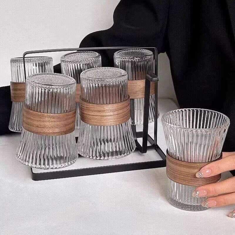 Instagram stilində, bel formalı, şüşə fincan, qəhvə/çay üçün, istilik keçirməyən tutacaq dəsti 2