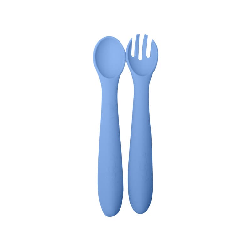 Silicone fork spoon dark blue
