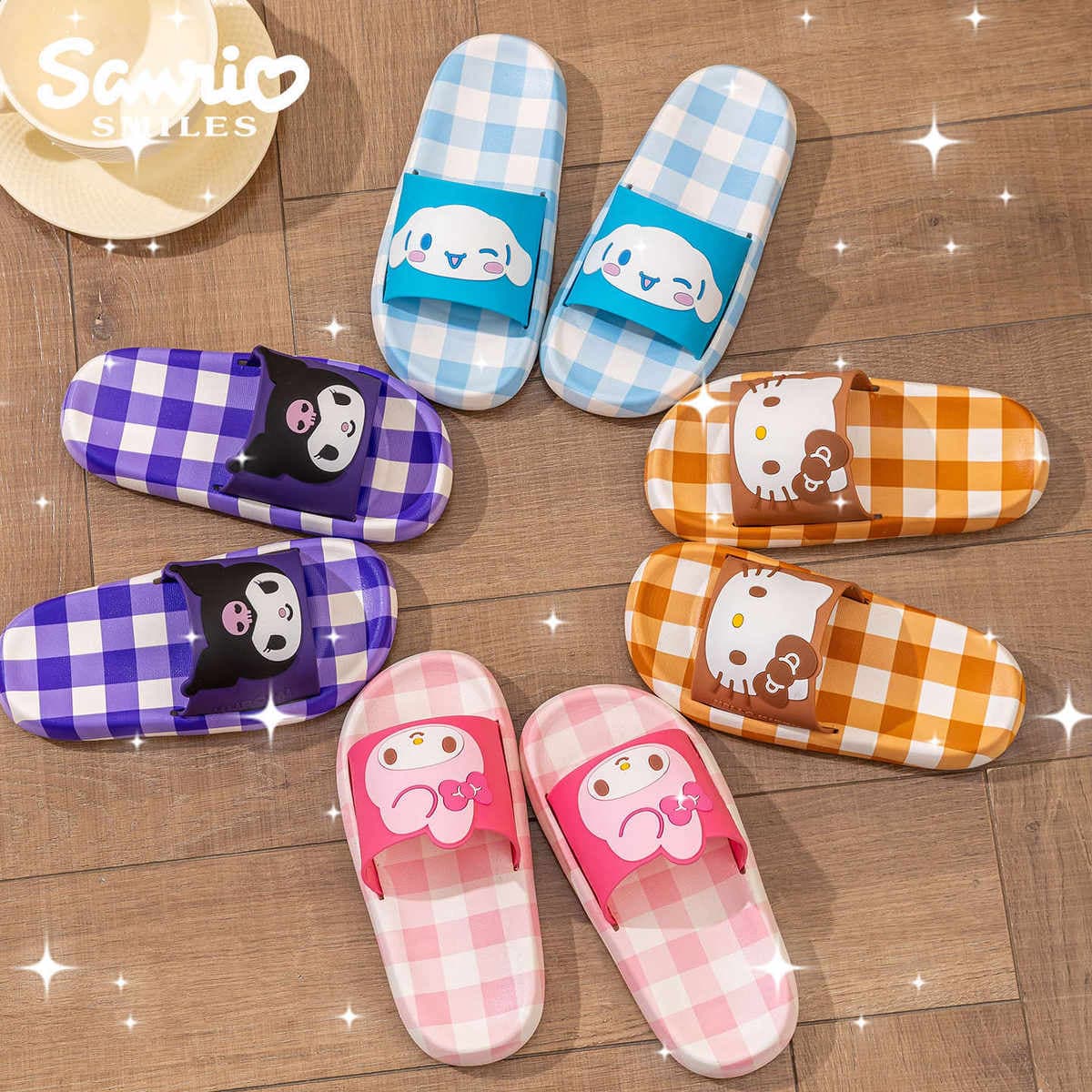 Sanrio My Melody uşaq və valideyn-uşaq terlikləri, sürüşməyən, ev və hamam üçün. 3