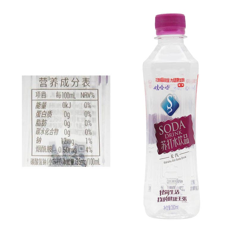 Wahaha steam-free soda water (slightly sweet) weak alkali drink pure non-mineral spring drinking water 350ml * 12 bottles 3