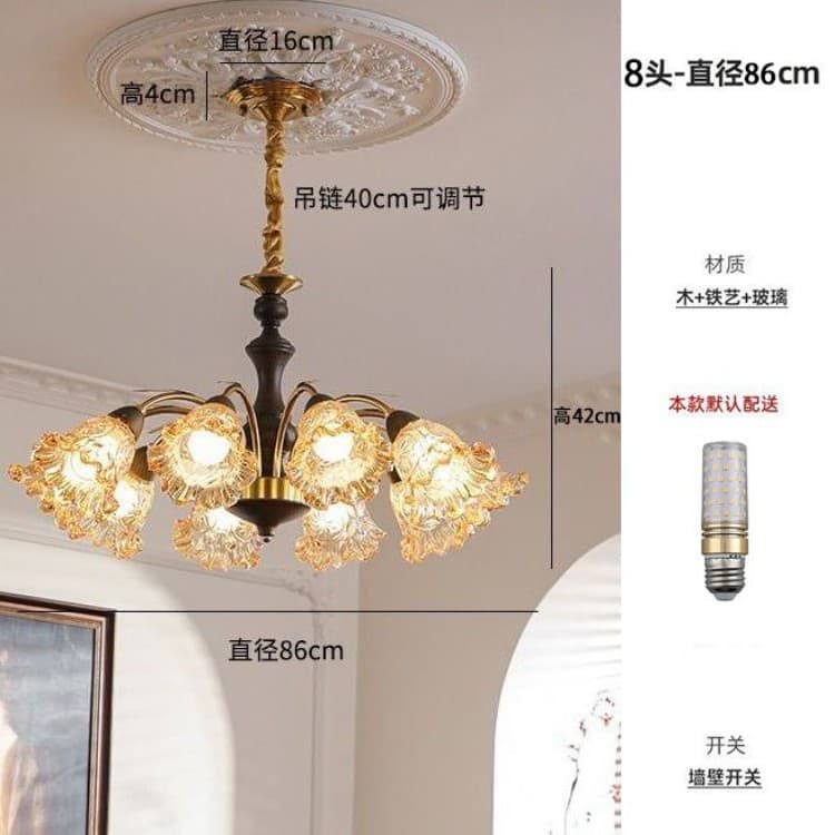 [8 heads] coffee color-86cm-chandelier