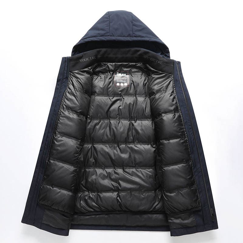 Cold-Proof Men's down Jacket, Men's Coat, New Winter Style, Thickened and Warm, Removable Inner Liner, Business Casual Goose down Jacket 3