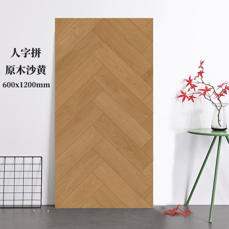 Herringbone spelled wood sand yellow 65