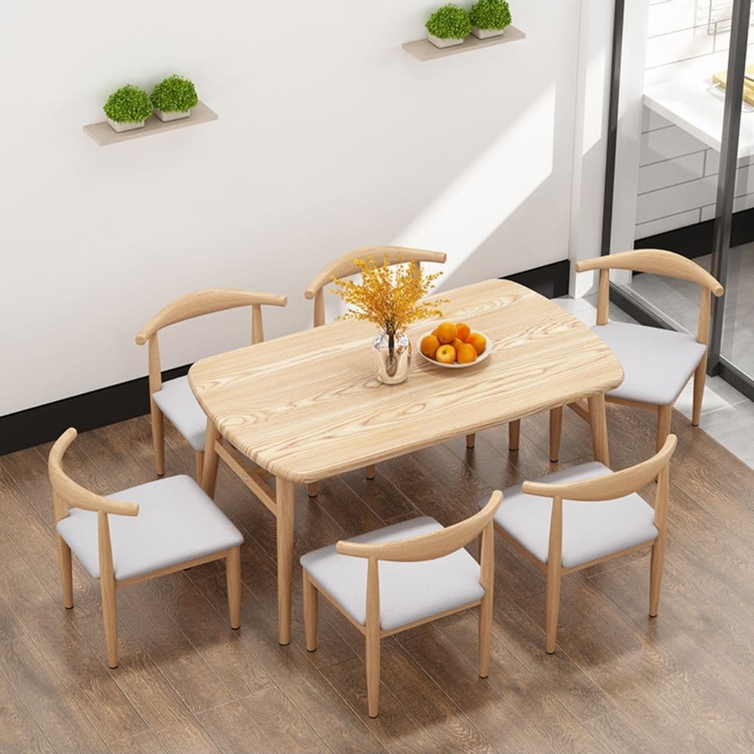 60*120cm log k table (one table and six chairs)