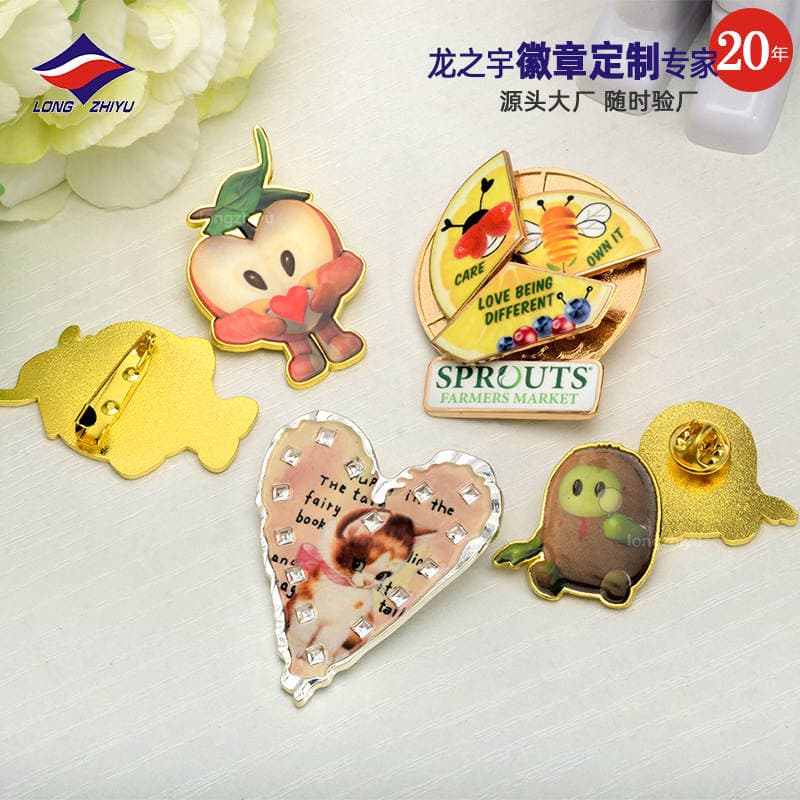 Longzhiyu, a 20-Year Manufacturer, Specializes in Custom-Made Metal Badges and Brooches with Uv Printing, Corporate Logos, and Direct Factory Sales 1