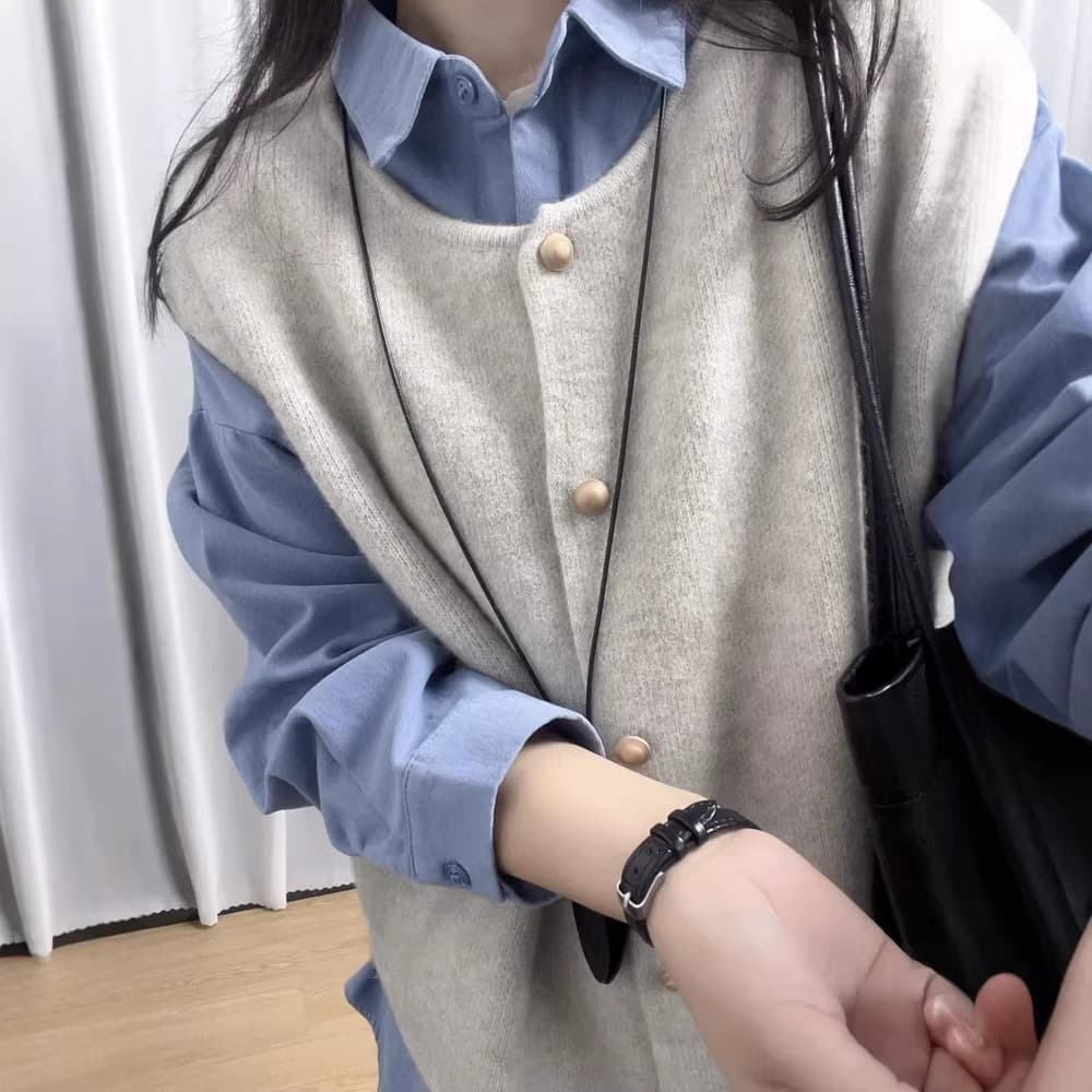 Blue shirt + vest