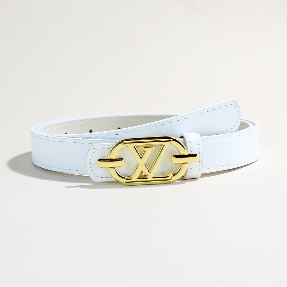 White (2.3cm wide ear lv gold buckle)