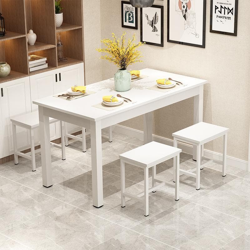 120*60 with four stools white + white frame