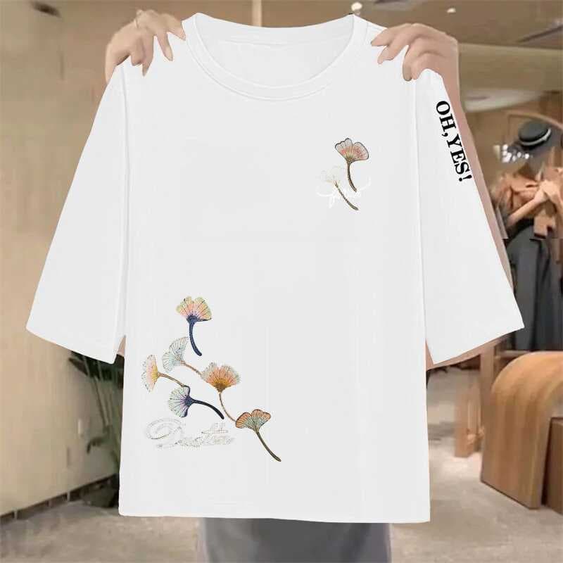 40 white sleeve letters [medium] upper and lower ginkgo leaves
