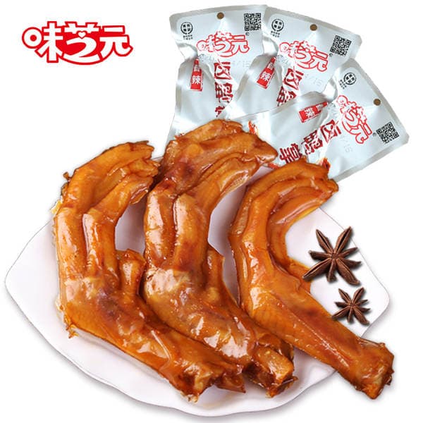 Wei Zhiyuan pörtlənmiş ördək ayaqları, ədviyyatlı, 32g / 28g x 20 ədəd, Hunan məhsulu