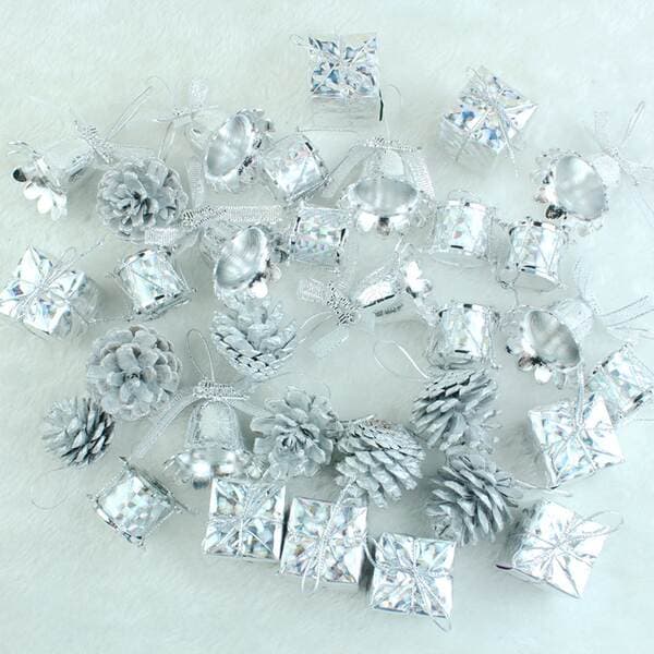 Livable Christmas Tree Small Pendant Christmas Tree Decorations 32 Pack Silver Christmas Pack Christmas Pendant