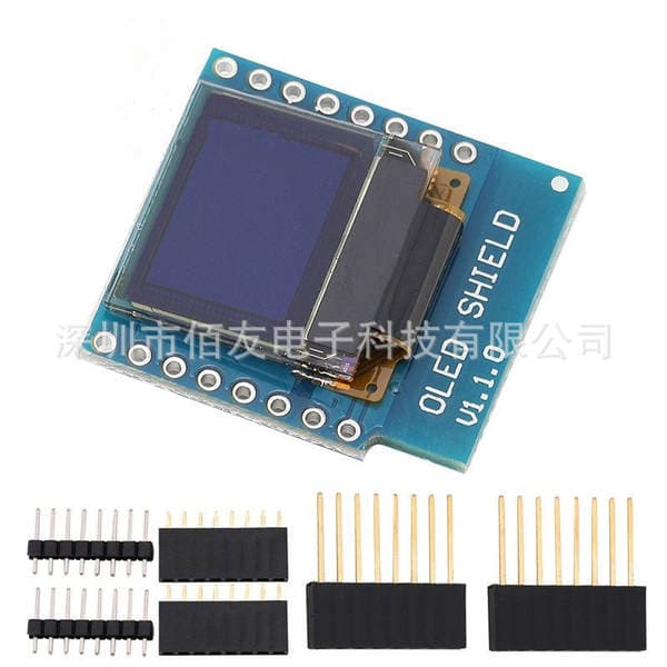 D1 Mini 0.66 OLED qalxanı.