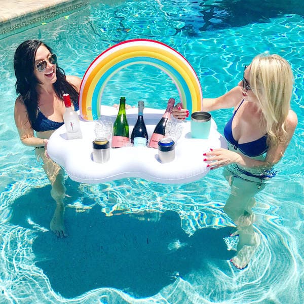 Inflatable Rainbow Clouds Water Bar Arch Rainbow Cup Holder Water Food Bar Ice Bucket Ice Bar Rainbow Cup Holder