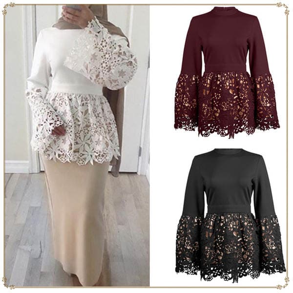 Qadınlar üçün dəbli güpürlü kəsimli top (Lr203)