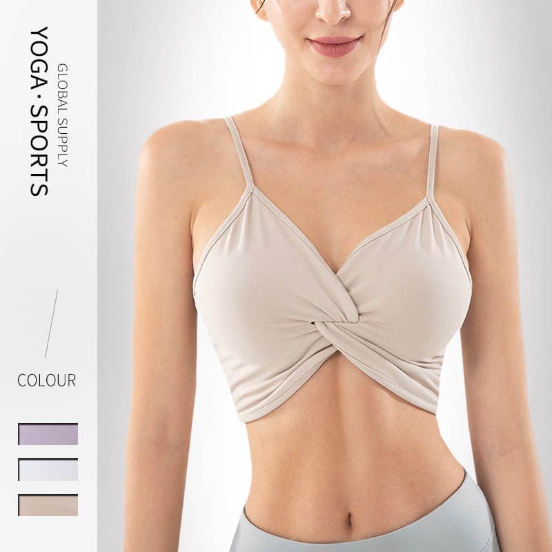 Qadınlar üçün zərbəyə davamlı, push-up idman büstqalteri (yoqa, qaçış və fitnes üçün)