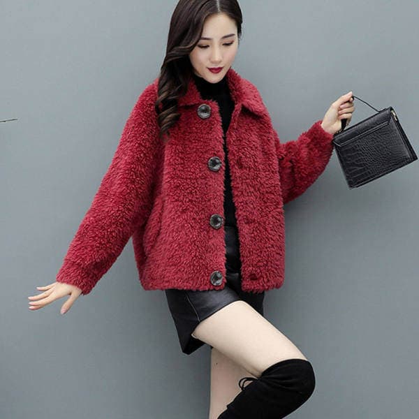 2023 autumn and winter New cashmere coat women's short Korean style loose popular coat cross-border