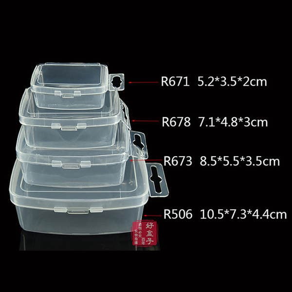 Factory Rectangular Parts Box R506 Plastic Box Transparent Lid Tool Box Home Storage PP Card Box