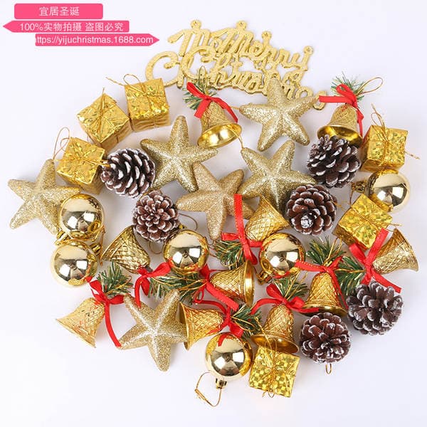 2017 Cross-border new hot selling 36 gold Christmas small pendant Christmas multi-box Christmas tree pendant