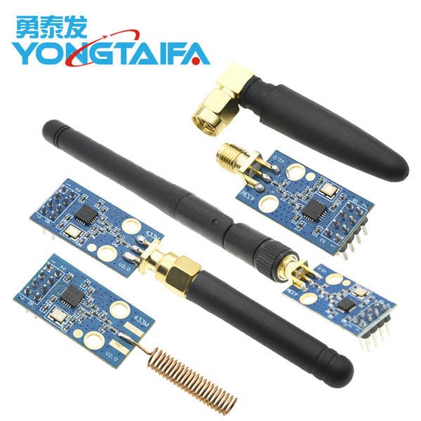 CC1101 simsiz modul, 433MHz məlumat ötürmə və qəbuletmə, SMA + çubuq antenalı