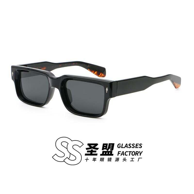 New Cross-Border European and American Square Frame Polarized Mirror Propionic Acid Pin Foreign Trade Sunglasses Women's High-End Sunglasses 9810P