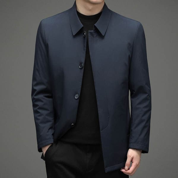 Middle-Aged Men's Winter Thickened Cotton Jacket with Lapel, Casual Jacket for Men, Dad's Style, One-Piece Drop Shipping