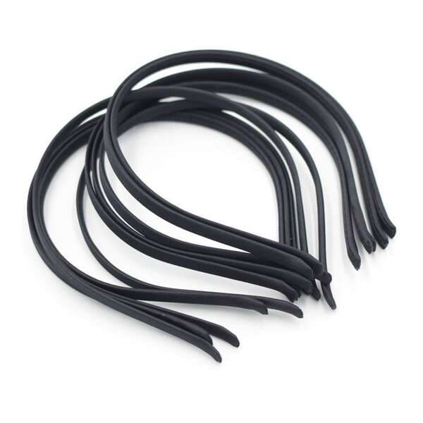 Əl işi sürüşməyən metal saç bantları, 0.5 sm və ya 0.8 sm enində, qara rəngdə, DIY aksesuarları üçün.