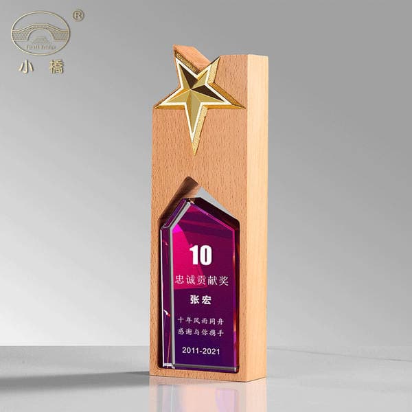 Solid Wood trophy custom wood diamond medal custom creative lettering franchise agent authorization card Award souvenir
