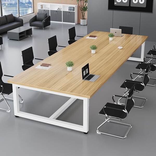 Conference Table, Rectangular, Modern and Simple, Long Office Desk and Chair Set, Suitable for Large and Small Companies, Business Reception and Negotiation Table