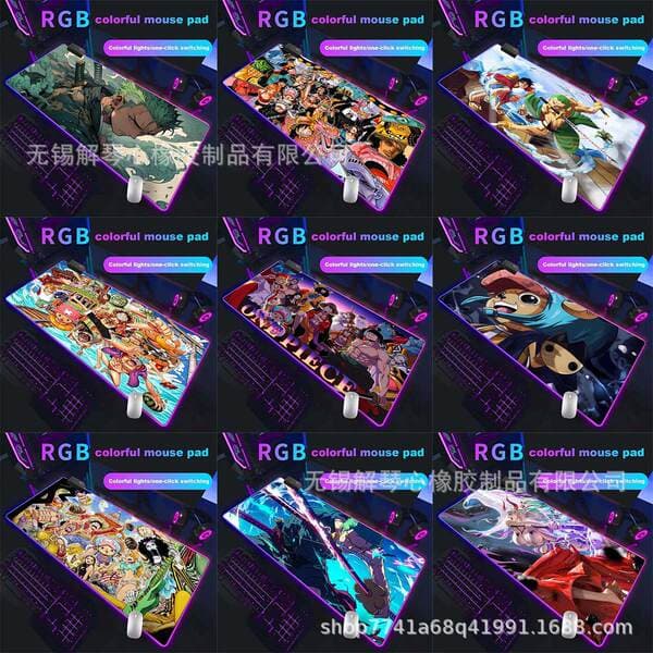 One Piece Zoro RGB LED İşıqlı Böyük Oyun Siçan Altlığı