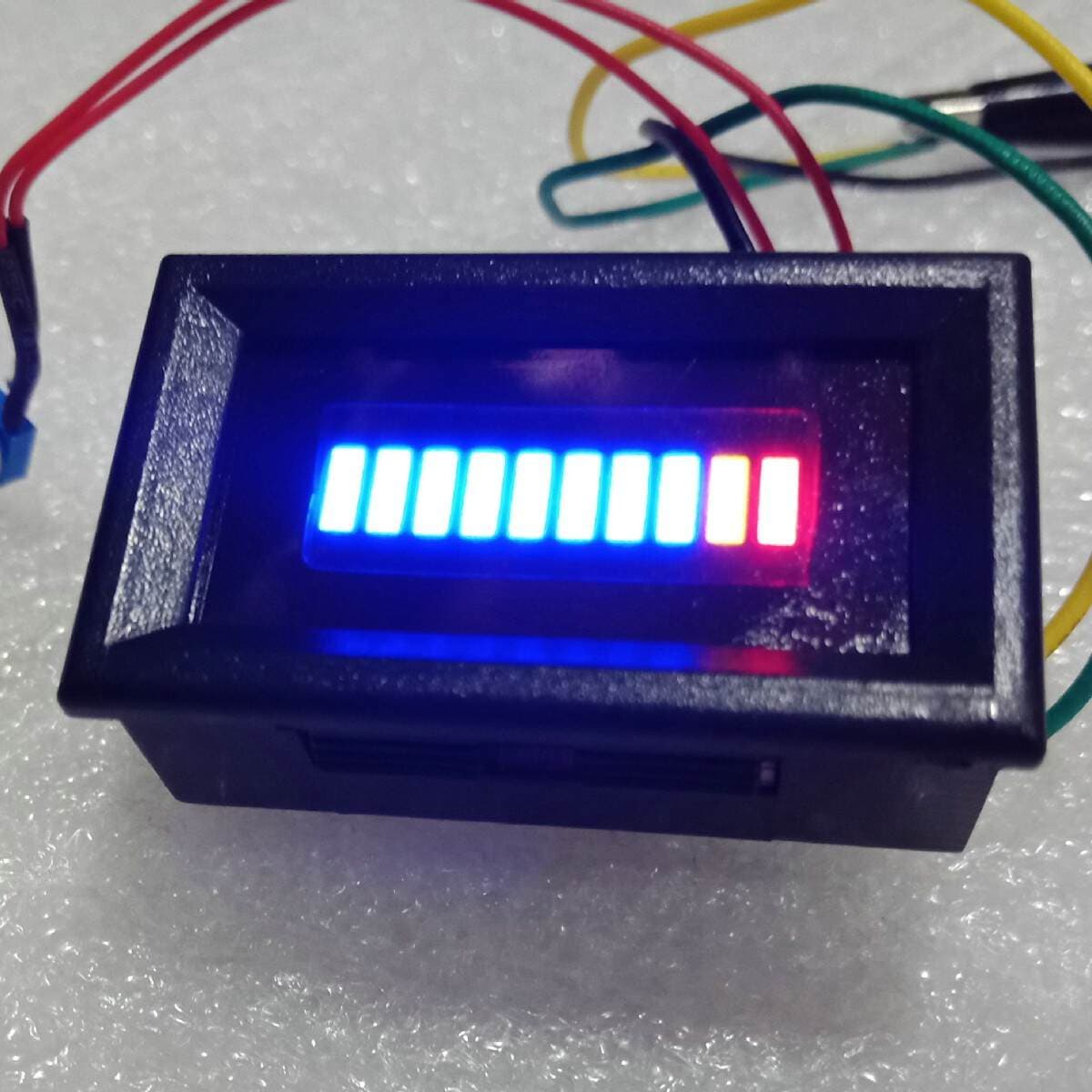 Car, Motorcycle Restoration Instrument LED Straight Bar Oil Gauge 12V Blue Plastic Shell Display Oil Gauge