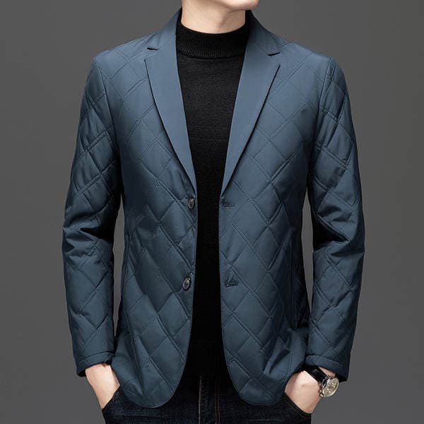 Autumn and Winter New Style Young and Middle-Aged Men's Cotton Coat Simple Casual Solid Color Thickened Lapel Suit Cotton Coat Wholesale