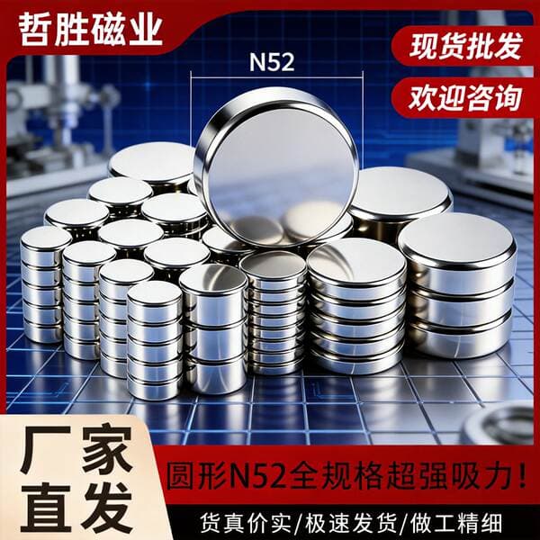 Directly Supplied from the Manufacturer, N52 High-Performance Strong Magnets, Standard Size, in Stock, Powerful Magnets, Circular Magnet Discs, Strong Magnetic Magnets