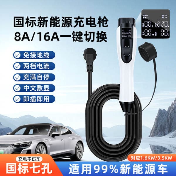 1--New Energy Vehicle 3.5-Kilowatt Charging Gun 16A Portable On-Board Charger Universal Charger Without Grounding Wire