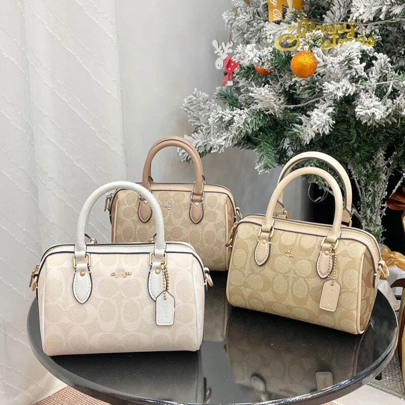 Kou C's New Rowan Mini Boston Pillow Bag, Small Size, Fashionable and Versatile, Monogrammed Handbag, Shoulder Bag, Crossbody Bag for Women