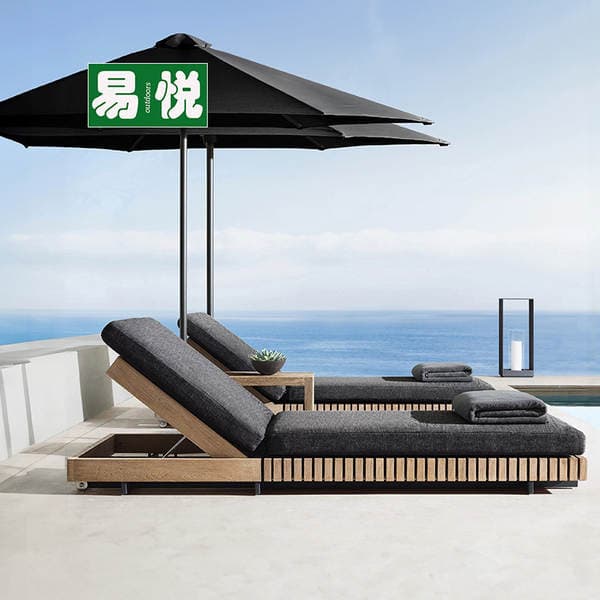 Cross-Border Nordic Outdoor Metal Lounge Chair, Villa Pool Leisure Waterproof Lounge Bed, Beach Open-Air Sun Lounger