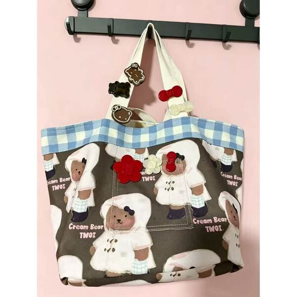 twoi Hyperactive Little Bear Good Things Series İkitərəfli Çiyin/Əl Çantası