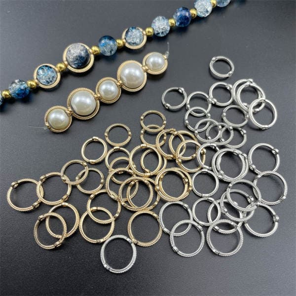 Alloy Twist Bead Circle Clip Bead Straight Hole Beaded Circle Handmade DIY Beaded Jewelry Accessories Material