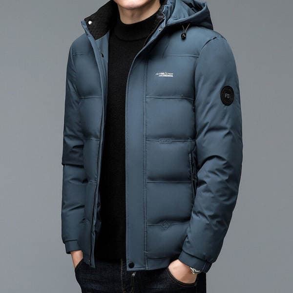 2025 New Winter Men's Warm Jacket with Detachable Hood, Casual Fashion Cotton-Padded Coat for Middle-Aged Men, Loose Fit