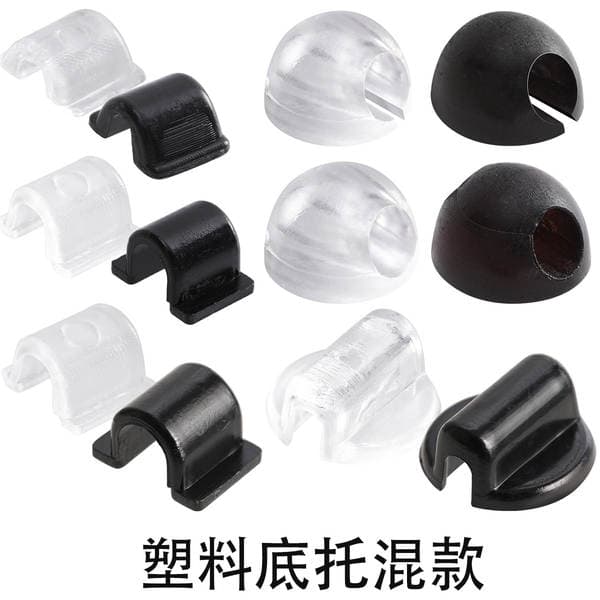 Hair Tie Buckle Transparent Round Rubber Band Buckle Hanging Piece DIY Hair Tie Accessories Handmade Headdress Material Bonding Accessories U-Shaped Black